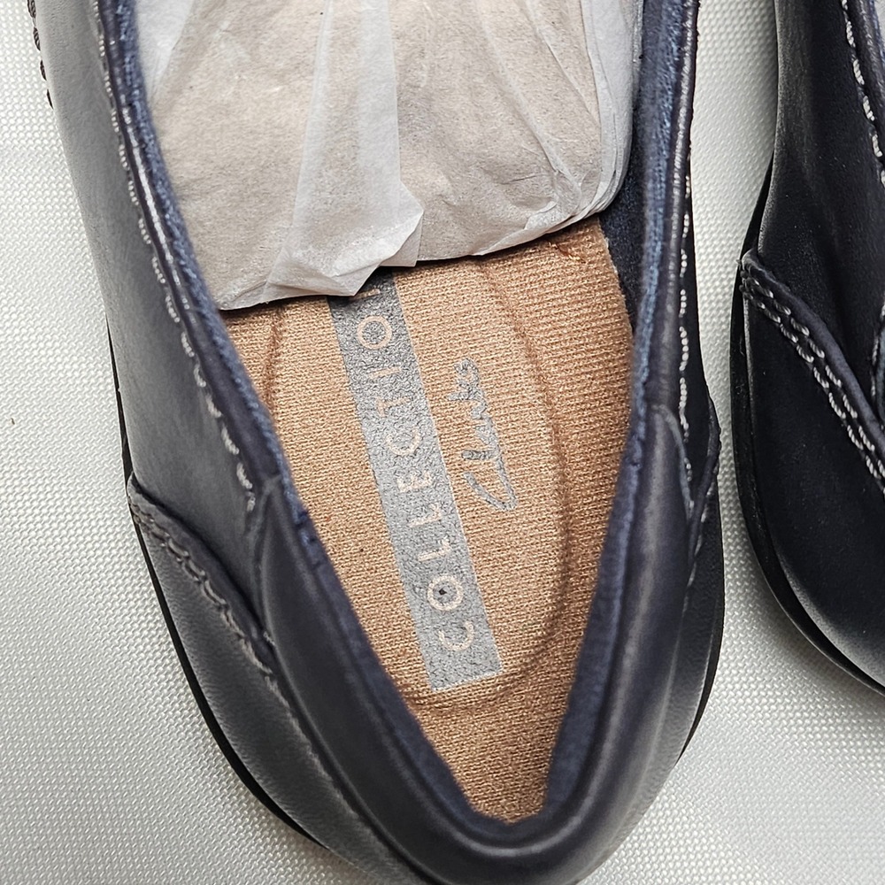 Clarks Collection Navy Blue Leather Lace Up Oxford Shoes Women Size 5.5 US - Picture 5 of 11